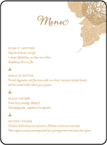 Divya Formal Letterpress Menu Design Small
