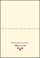 English Waltz Letterpress Thank You Card Fold Design Small