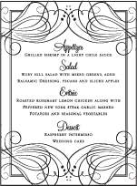 Evelyn Letterpress Menu Design Small