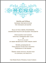 Exuberance Letterpress Menu Design Small