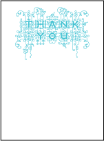 Exuberance Letterpress Thank You Card Flat Design Small