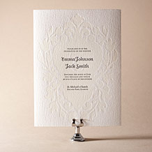 'Fleur De Lys Letterpress Invitation Design Small'