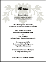 Fleur De Lys Letterpress Menu Design Small