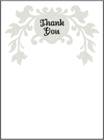 Fleur De Lys Letterpress Thank You Card Flat Design Small