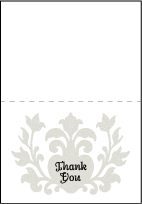 Fleur De Lys Letterpress Thank You Card Fold Design Small