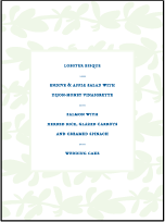 Flora Letterpress Menu Design Small