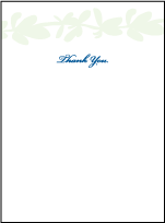 Flora Letterpress Thank You Card Flat Design Small