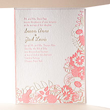'Floral Wreath Letterpress Invitation Design Small'