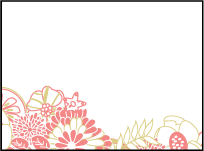 Floral Wreath Letterpress Favor Card Design Small