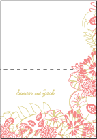 Floral Wreath Letterpress Thank You Card Fold Design Small