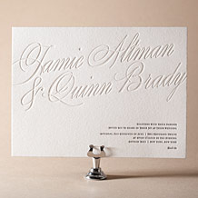 'Florian Script Letterpress Invitation Design Small'