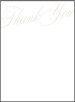 Florian Script Letterpress Thank You Card Flat Design Small