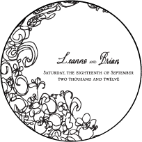 Flourish Letterpress Coaster Design Small