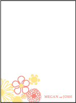 Floweret Letterpress Thank You Card Flat Design Small