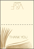 Glamorous Blooms Letterpress Thank You Card Fold Design Small