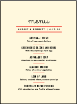 Gotham Letterpress Menu Design Small