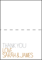 Handdrawn Letterpress Thank You Card Fold Design Small