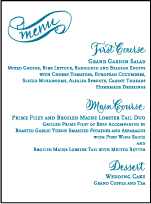Helena Letterpress Menu Design Small