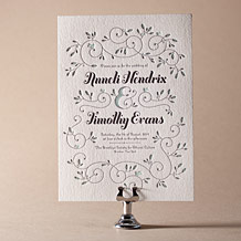 'Hendrix 2 Letterpress Invitation Design Small'