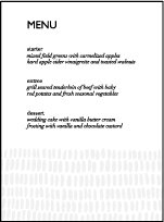Indie Twill Letterpress Menu Design Small