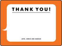 Jack and Jill Letterpress Thank You Card Flat Design Small