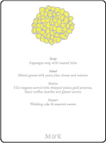 Joyful Yarrow Letterpress Menu Design Small