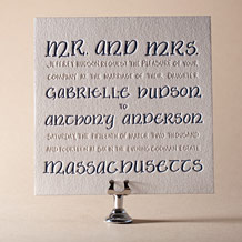 'Julian Calligraphy Letterpress Invitation Design Small'