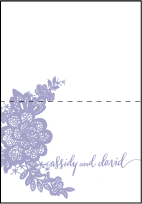 Lace Letterpress Thank You Card Fold Design Small