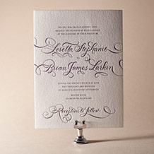 'Loretta Formal Letterpress Invitation Design Small'