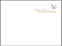 Lovebirds Letterpress Thank You Card Flat Design Small