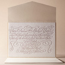 'Magnolia Letterpress Invitation Design Small'