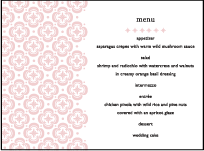 Majorca Letterpress Menu Design Small