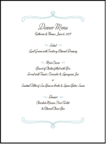 Marie Letterpress Menu Design Small