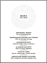 Meadow Letterpress Menu Design Small