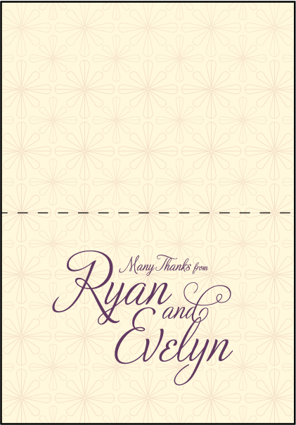 Medley Letterpress Thank You Card Fold Design Small