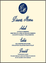 Miranda Letterpress Menu Design Small