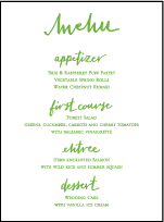 Mitty Calligraphy Letterpress Menu Design Small