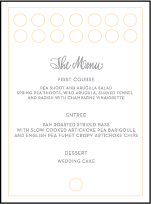 Moda Contemporary Letterpress Menu Design Small