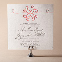 'Modern Brooch Letterpress Invitation Design Small'