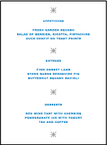 Modern Starlight Letterpress Menu Design Small