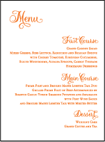 Natalia Letterpress Menu Design Small