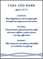 Nautical Classic Letterpress Menu Design Small