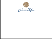 Nautilus Letterpress Thank You Card Flat Design Small