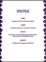 Nola Dots Letterpress Menu Design Small