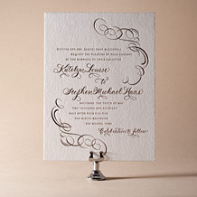 'Ornate Flourish Letterpress Invitation Design Small'