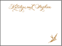 Ornate Flourish Letterpress Thank You Card Flat Design Small