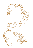 Ornate Flourish Letterpress Thank You Card Fold Design Small