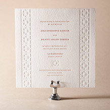 'Palmas Letterpress Invitation Design Small'