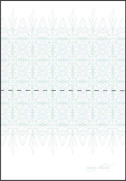 Petaline Letterpress Thank You Card Fold Design Small