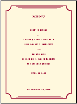 Promenade Letterpress Menu Design Small